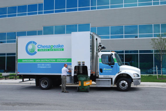 On-site paper shredding truck