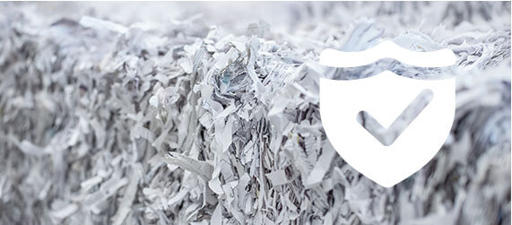 Shredded paper with shield logo